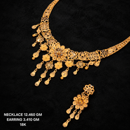 Elegant Floral Gold Jewellery Set
