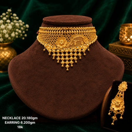 Elegant Floral Gold Choker Set